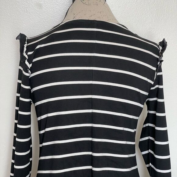 Old Navy Womens Dress Sz Small Striped Ruffle Preppy Punk Gothic Emo Skater - Picture 6 of 14
